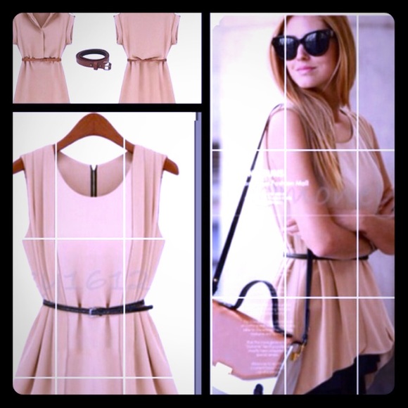 Tops - Final Price Beige Cream Tan Belted top NWT